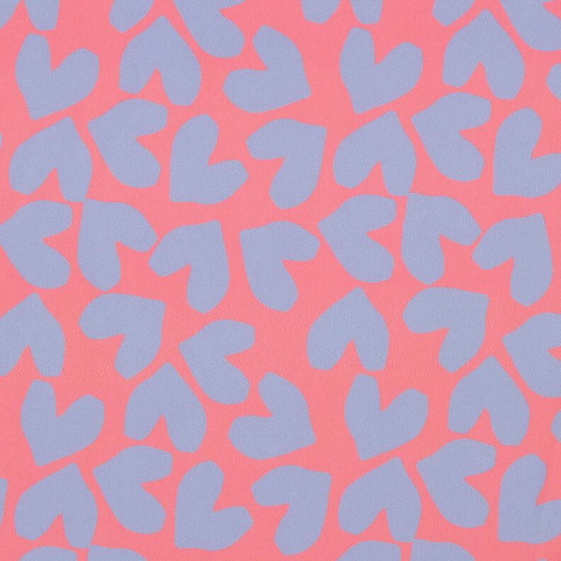 Swimsuit Fabric hearts – lobster/light wash denim blue,  image number 1