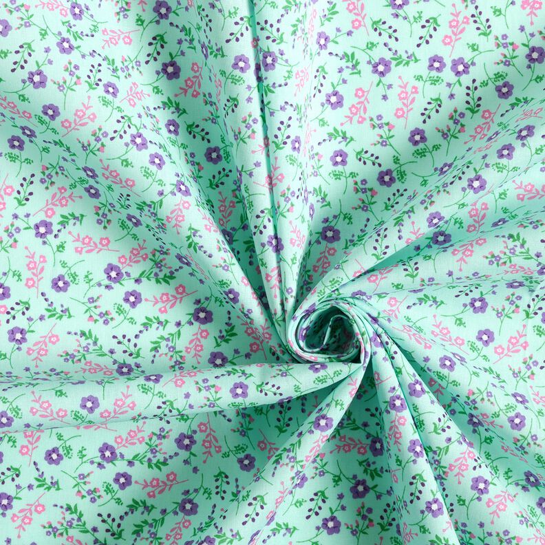 Cotton Poplin millefleurs – pale mint/lavender,  image number 3