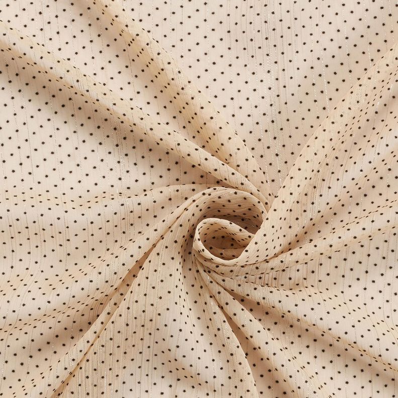 Glitter stripes and dots chiffon – light beige,  image number 3