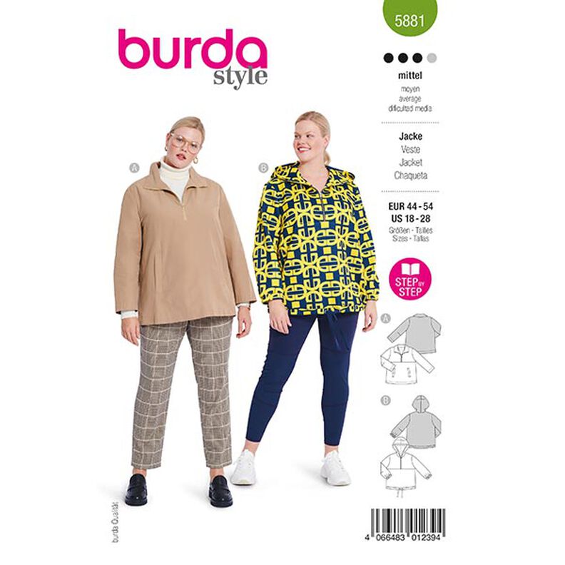 Plus-Size Jacket | Burda 5881 | 44-54,  image number 1