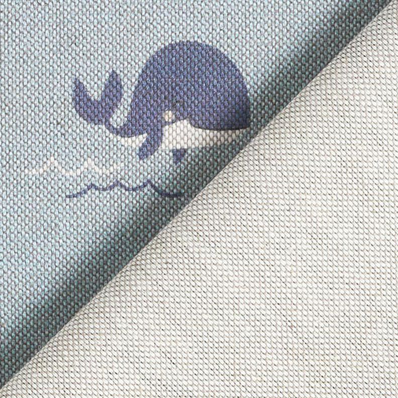 Decor Fabric Half Panama jolly whales – blue,  image number 4