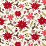 Decor Fabric Canvas Poinsettia Flowers – offwhite/carmine,  thumbnail number 1