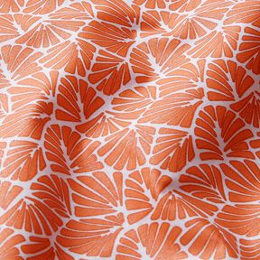 Coated Cotton abstract mini leaves – orange/white, 