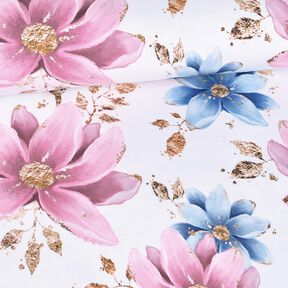 Cotton Jersey Dream flowers | Glitzerpüppi – white, 