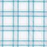 Tartan check cotton fabric – white/turquoise,  thumbnail number 1