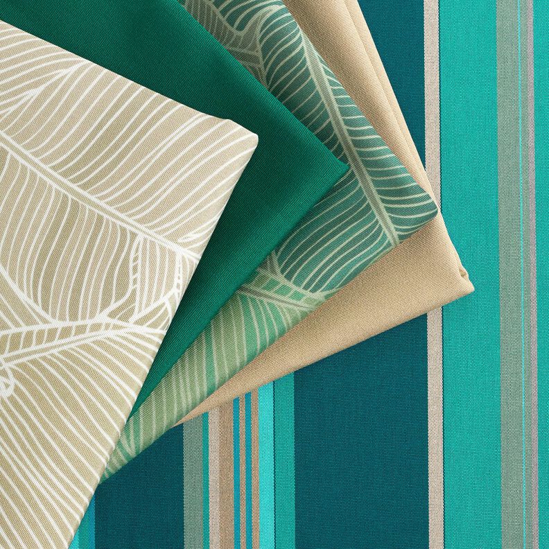 Outdoor Fabric Canvas Mixed stripes – petrol/anemone,  image number 5