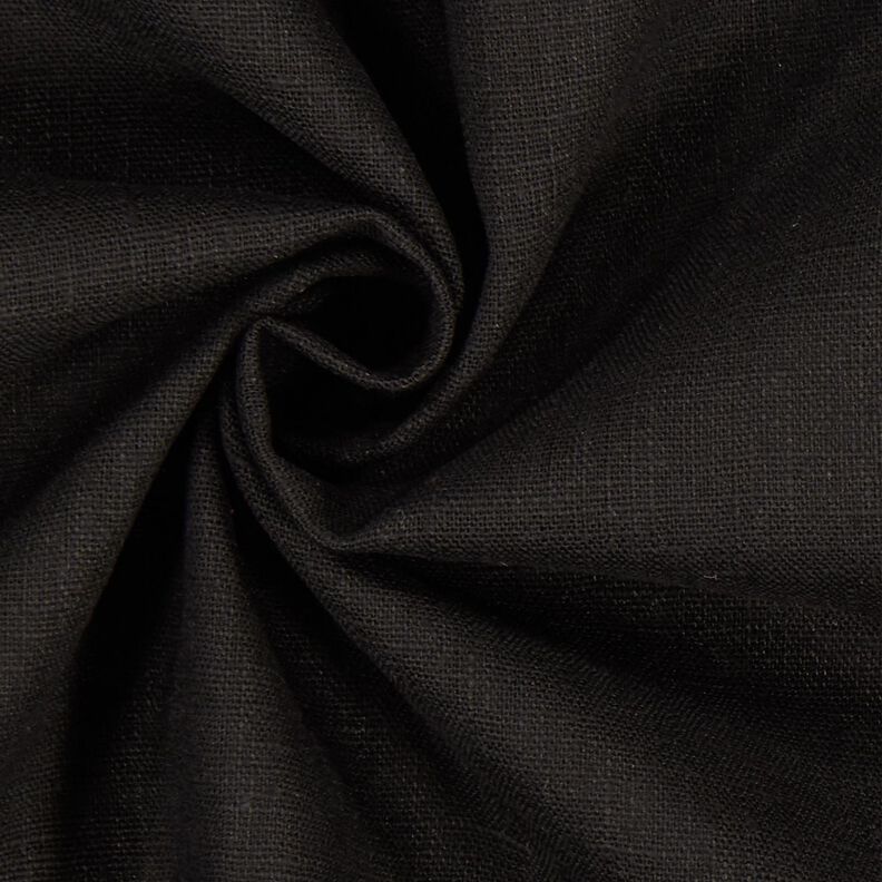 Linen fabric Ramie mix medium – black,  image number 3