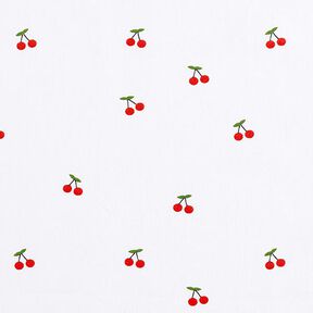 Cotton Poplin cherries – white, 
