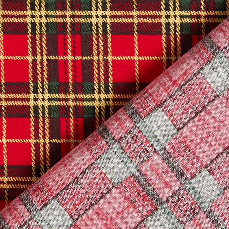 Cretonne Decor Fabric Christmas Check – red,  image number 4