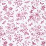 viscose fabric flowers and butterflies – white/grape,  thumbnail number 1