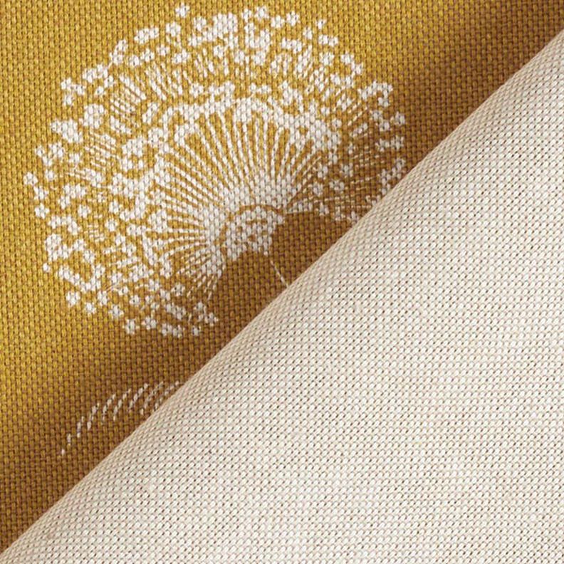 Decor Fabric Half Panama dandelions – natural/curry yellow,  image number 5