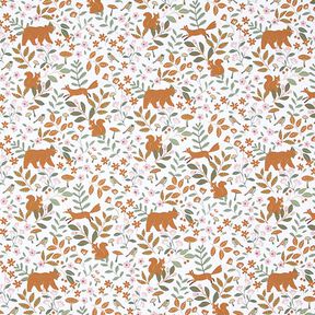 Cotton Jersey Animals in the Wood – white, 
