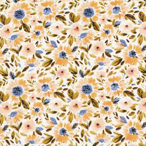 Sea of flowers cotton poplin – cashew/white, 