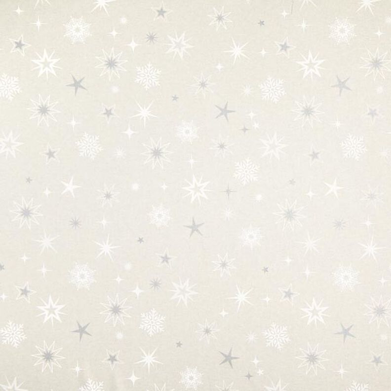 Half Panama Decor Fabric Shimmering Stars – silver/white,  image number 1