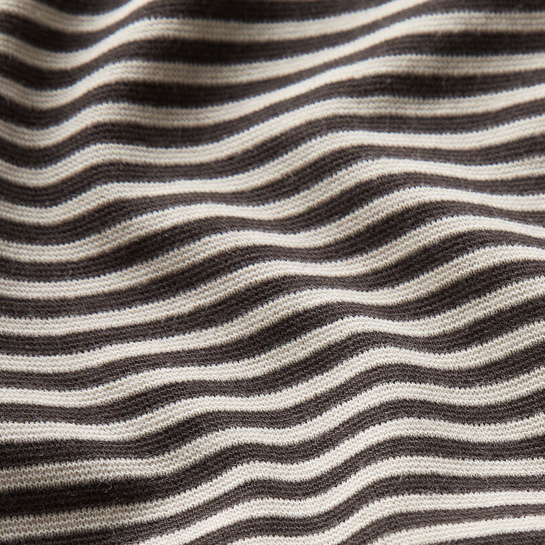 Ribbing Striped tubular fabric – black brown/natural,  image number 2