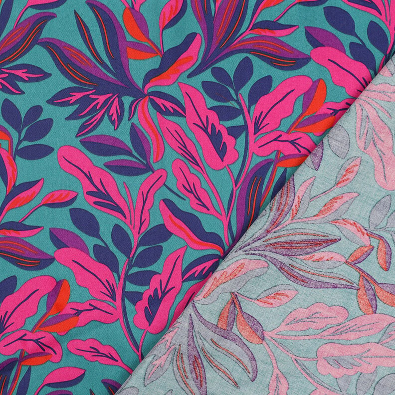 Sateen Lush Leaves | Nerida Hansen – turquoise/purple,  image number 4