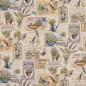 Decor Fabric Tapestry Fabric lavender collage – natural/mauve, 