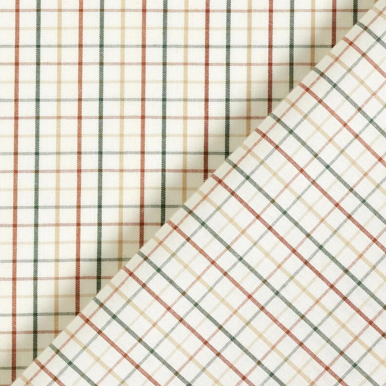 Cotton fabric grid check – offwhite/fir green,  image number 4