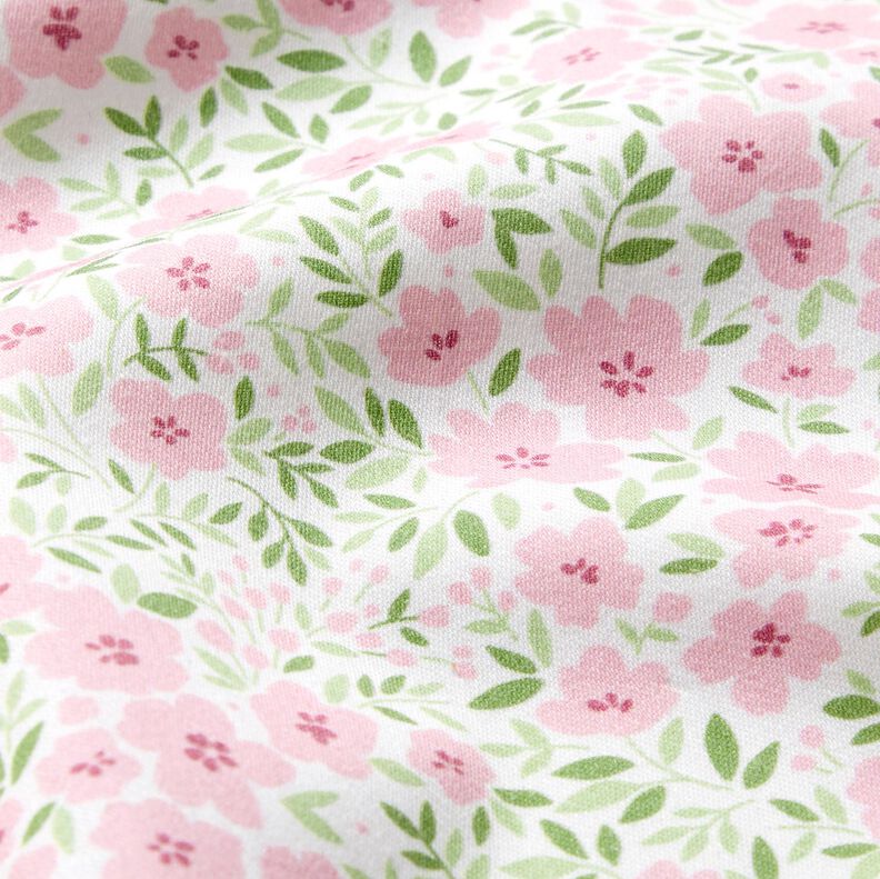 Decor Fabric Sateen sea of blooms – light pink/white,  image number 2