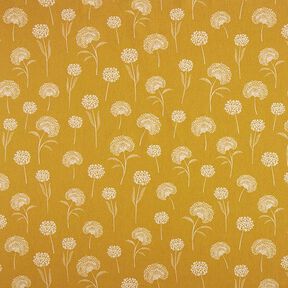 Decor Fabric Half Panama dandelions – natural/curry yellow, 