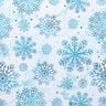 French terry Christmas snow crystals | Glitzerpüppi – sky blue/light petrol,  thumbnail number 1