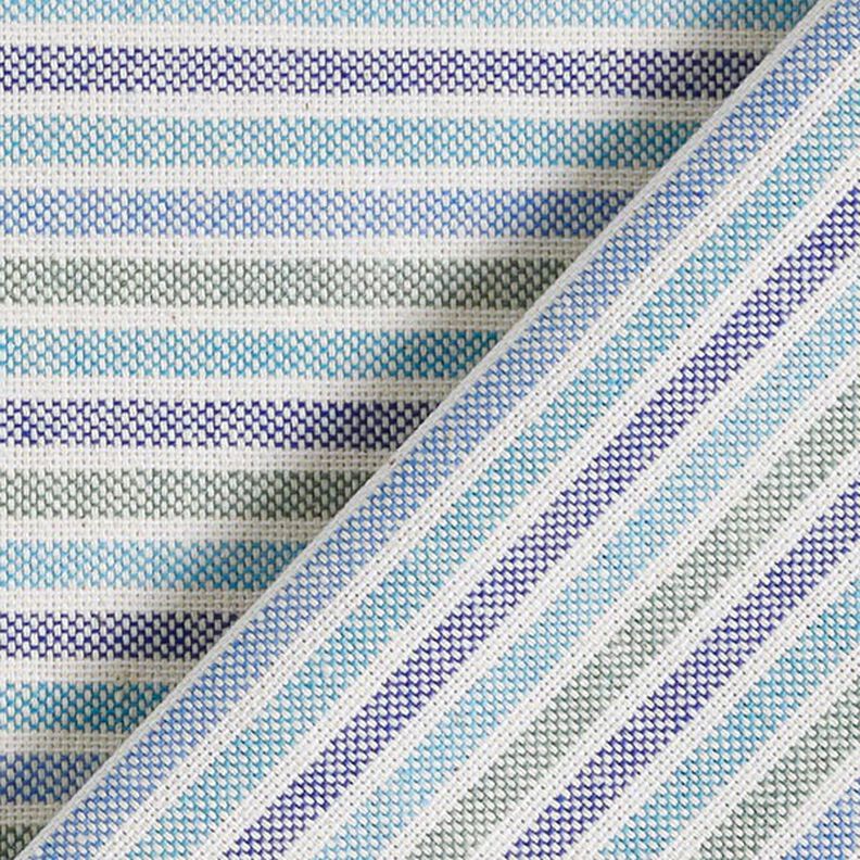 Decor Fabric Half Panama Multicoloured Stripes Recycled – light turquoise,  image number 4