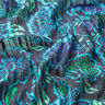 Chiffon Satin Glitter Stripes Paisley Flowers – turquoise/black,  thumbnail number 2