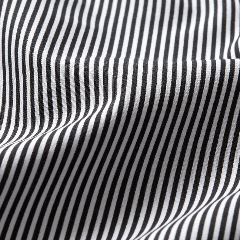 Cotton Poplin Mini stripes – black/white,  image number 2