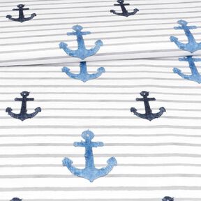 Cotton Jersey Anchor patches | Glitzerpüppi – white/silver grey, 