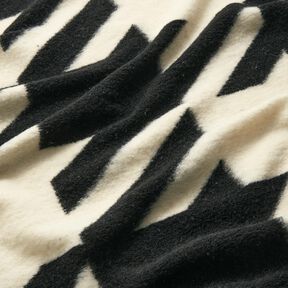 Coat knit large houndstooth – black/offwhite, 