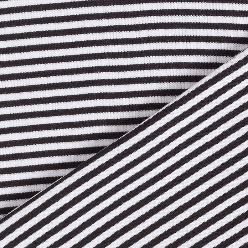 Ribbing Striped tubular fabric – black/white,  image number 4