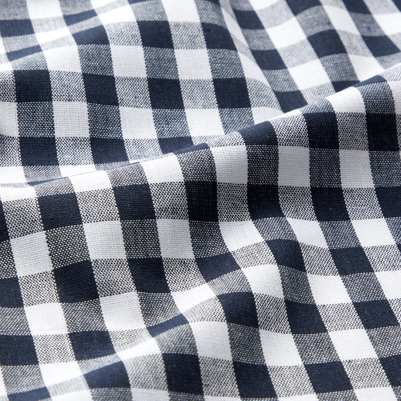 Cotton Vichy check 1 cm – blue-black/white,  image number 2