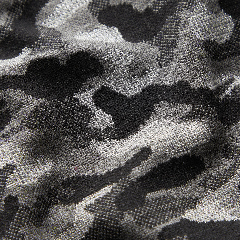 Knitted Jacquard Camouflage Metallic – black/metallic silver,  image number 2