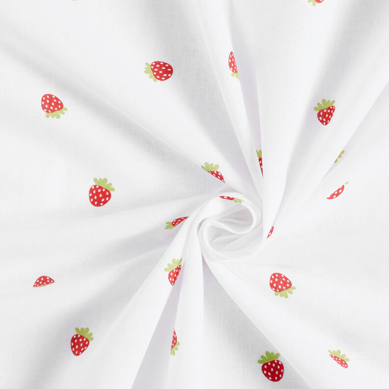 Cotton Poplin sweet strawberries – white,  image number 3