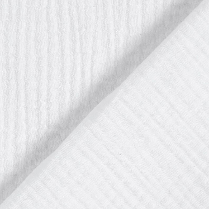 Triple-Layer Cotton Muslin Plain – white,  image number 4