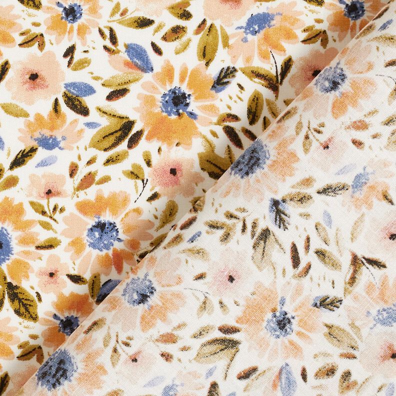 Sea of flowers cotton poplin – cashew/white,  image number 4