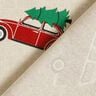 Decor Fabric Half Panama VW Christmas transport – natural/carmine,  thumbnail number 4