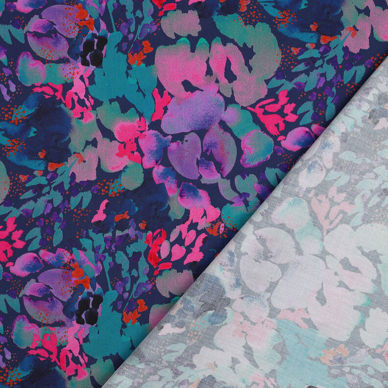 Sateen Presence Charcole Digital Print | Nerida Hansen – midnight blue/lavender,  image number 4