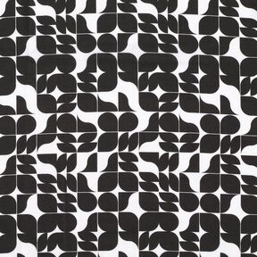 viscose fabric retro graphics – black/white, 