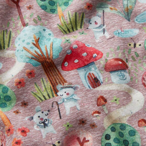 Alpine Fleece Mice on the move Digital Print – dusky pink, 