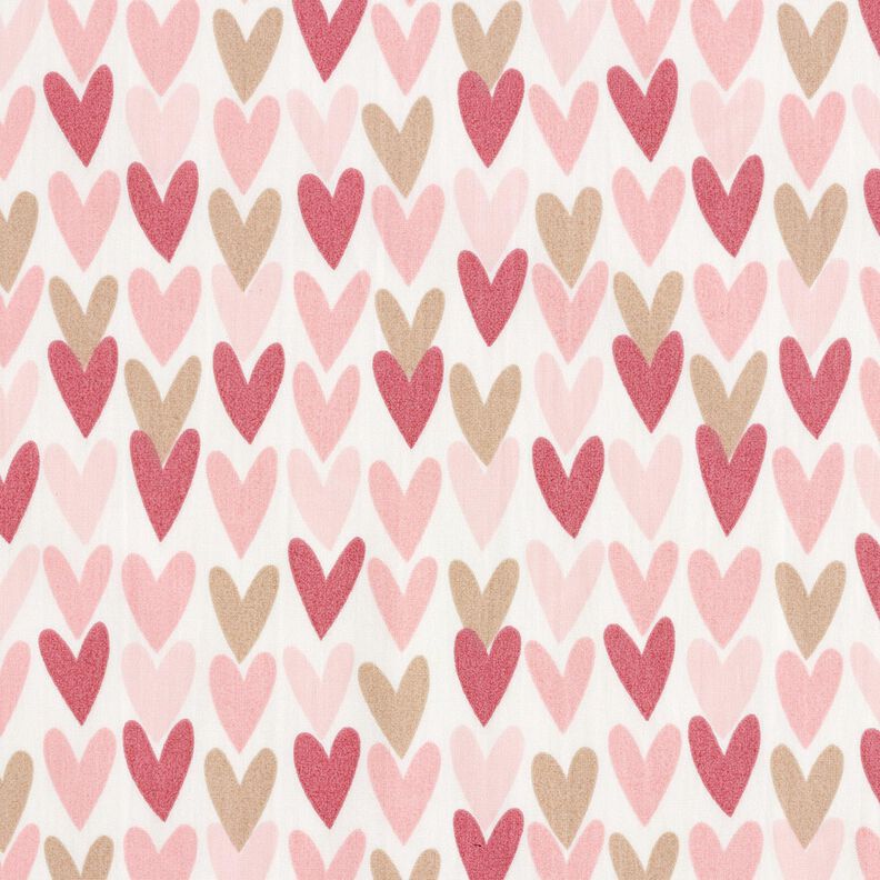 Cotton Poplin hearts – ivory,  image number 1