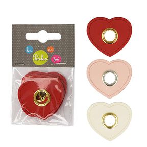 Imitation Leather Eyelet Patch Hearts [ 4 pieces ] – carmine, 