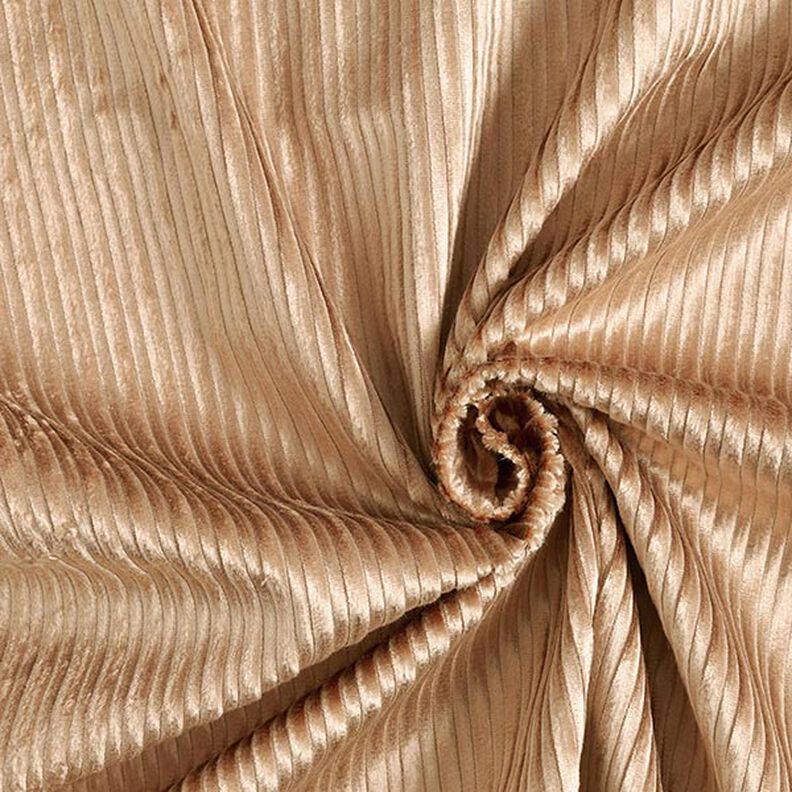 Plain Cotton Viscose Blend Stretch Cord – beige,  image number 1