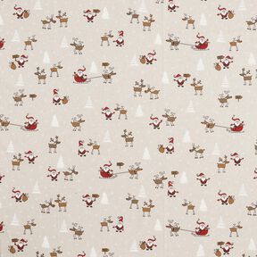 Decor Fabric Half Panama North Pole – natural/red, 