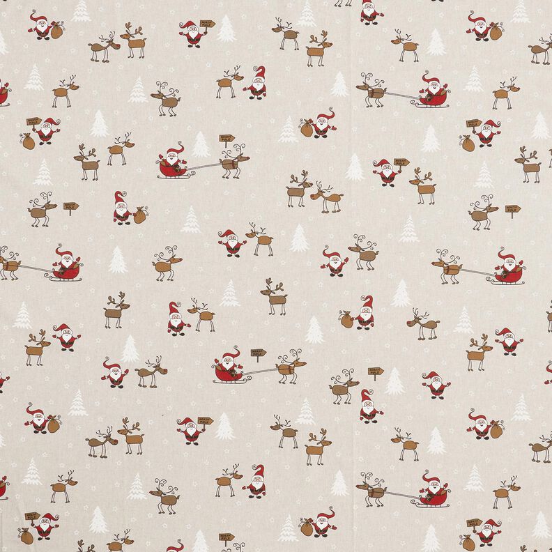 Decor Fabric Half Panama North Pole – natural/red,  image number 1