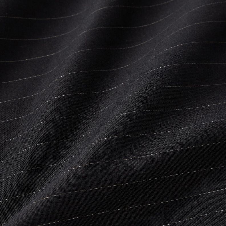 Horizontal pinstripes cotton fabric – black,  image number 2