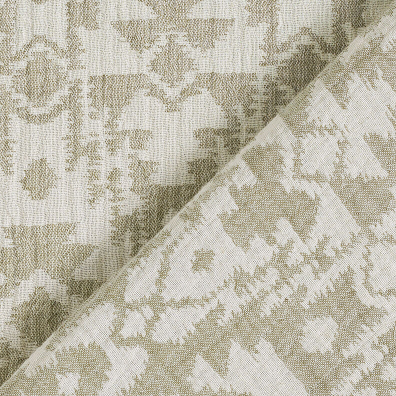 Double Gauze/Muslin Jacquard Aztec pattern | by Poppy light khaki/misty grey,  image number 6