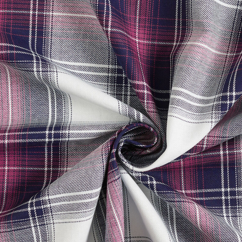 Shirt fabric cotton tartan – dark red/navy blue,  image number 4