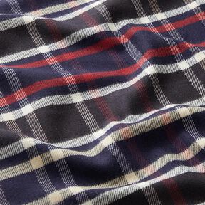 Lightweight Checked Cotton Coating Fabric – navy blue, 