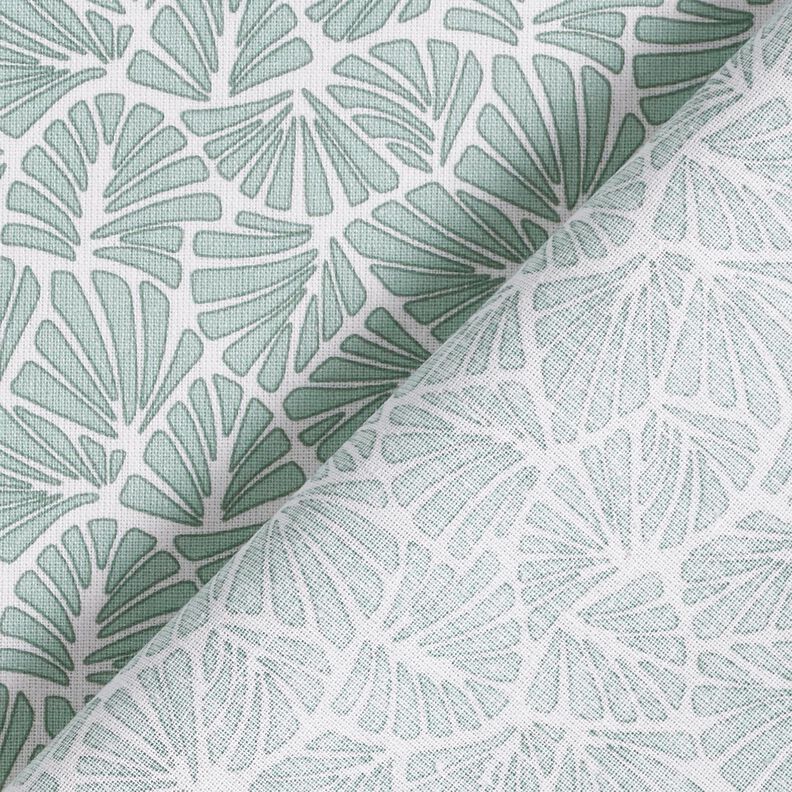 Coated Cotton abstract mini leaves – pale mint/white,  image number 5